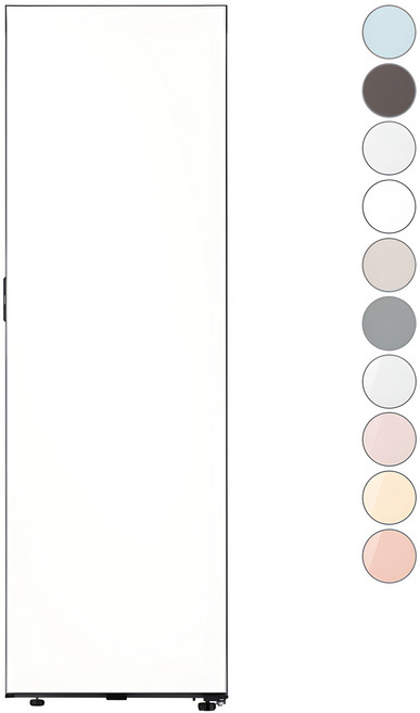 [색상선택형] 삼성전자 비스포크 348L 스탠드형 1도어 냉장고 김치플러스 키친핏 좌열림 방문설치, 새틴 화이트, RQ34C7915AP