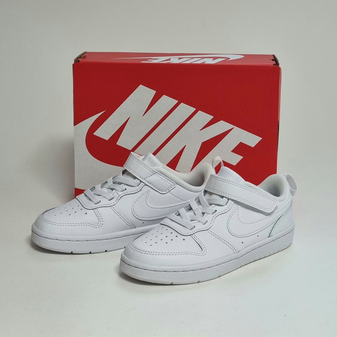 나이키 키즈 코트버로우 로우2 운동화 화이트 리틀키즈 데일리화 찍찍이 벨크로타입