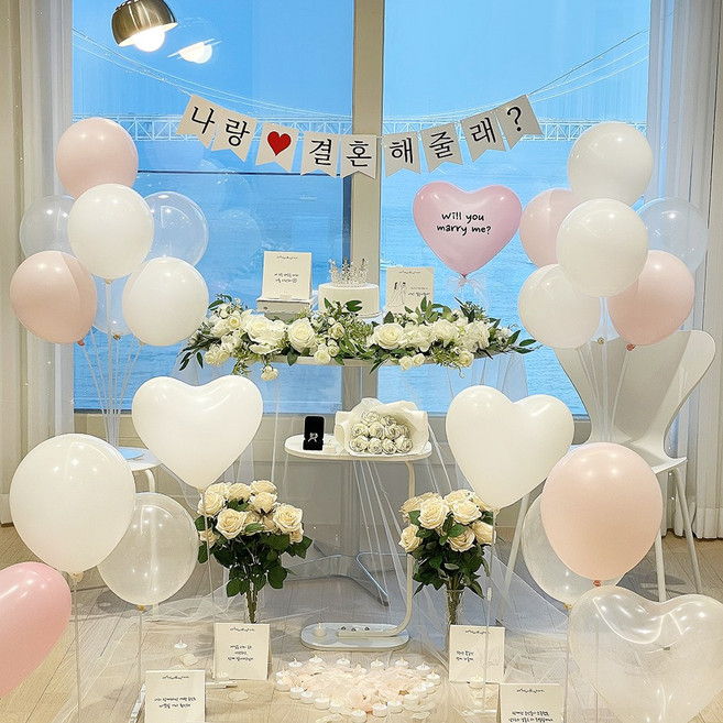 2위 - 파티앤온 프로포즈 풍선 세트 셀프 답 소품, 2.핑크세트, 핑크세트