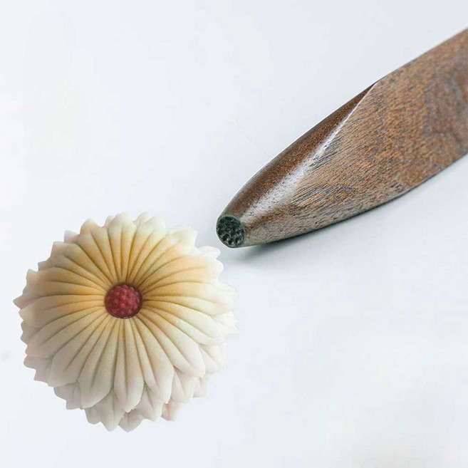 화과자 삼각봉 와가시 패키지 꽃도장 일본 도구 틀, 1개, 01. 6mm 국화심 삼각 너도밤나무(세척X)
