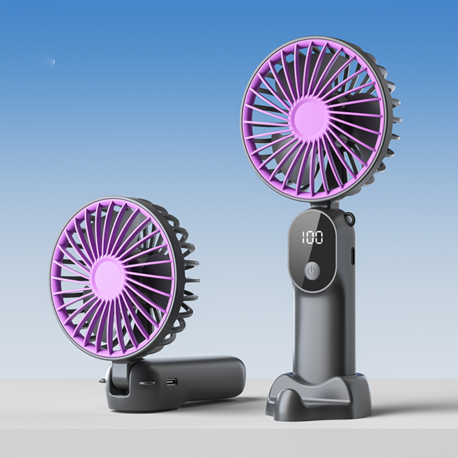 미니 충전식 무선 저소음 휴대용 손 선풍기 z83, 그레이
