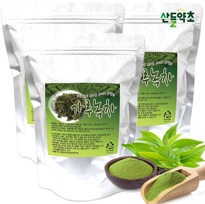 산들약초 국내산 녹차가루분말 300g 경남 하동 녹차 에어제트밀 분쇄, 300gx3팩