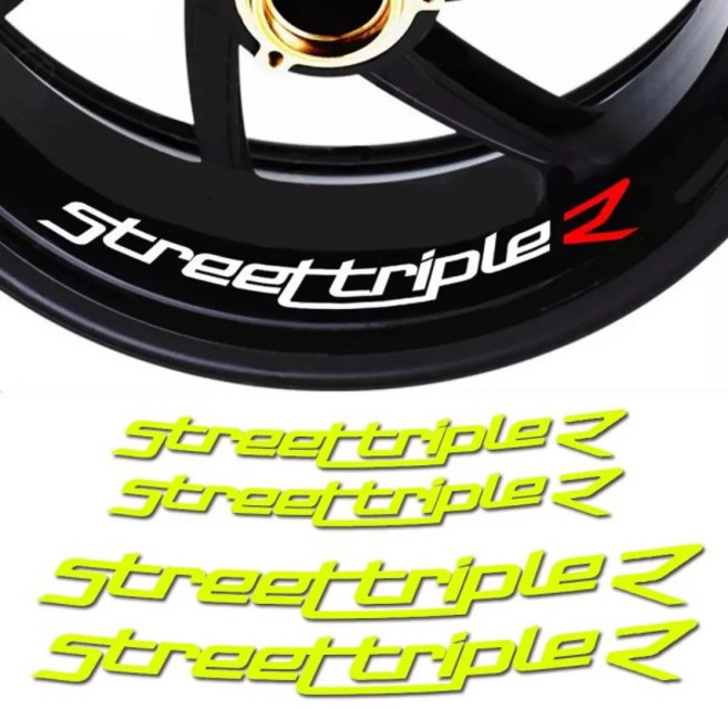 TRIUMPH STREET R 오토바이 휠 림 아크 모양의 그래픽 데칼 키트 스티커와 호환되는 X4, 07 녹색