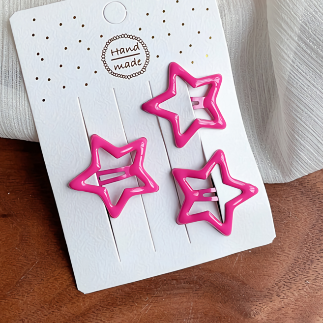 오와이앤 스타 똑딱핀 세트 3P 미니 머리핀