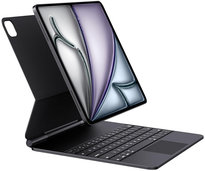 니하 아이패드 폴리오 트랙패드 키보드 케이스, 블랙(펜슬 홀더 미포함)