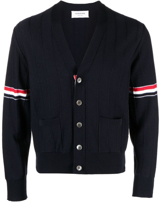 톰 브라운 RWB V넥 스트라이프 가디건