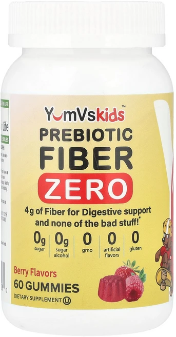 YumVs Prebiotic Fiber Zero Berry 4 g 60 Gummies 2 g per Gummy, YumVs, Prebiotic Fiber Zero, B, 1개 - 쿠팡