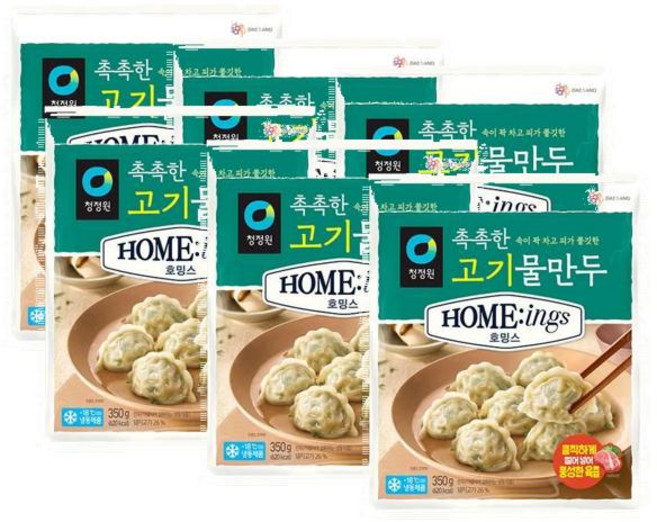 청정원 호밍스 촉촉한 고기 물만두, 6개, 350g