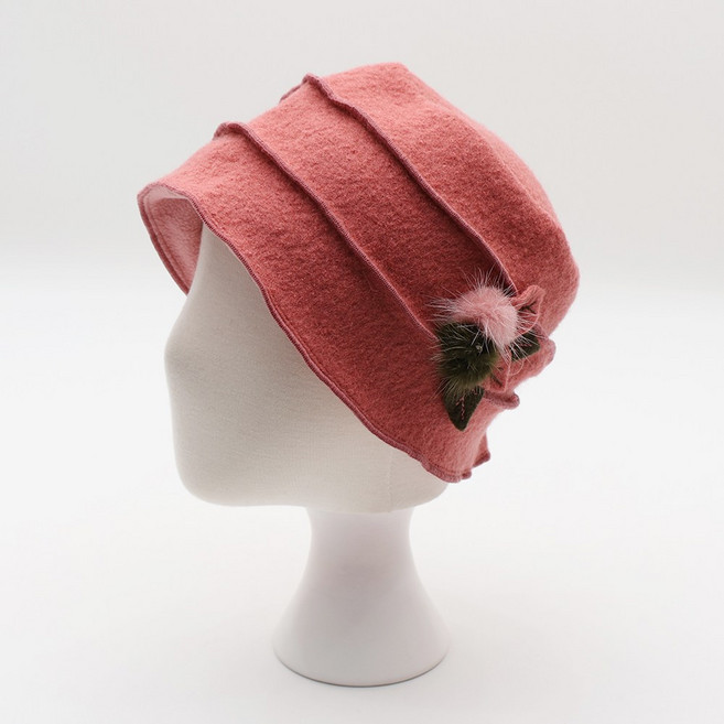 에스랑제이 제나 겨울 여성 중년 꽃장식 이쁜 항암 비니 모자