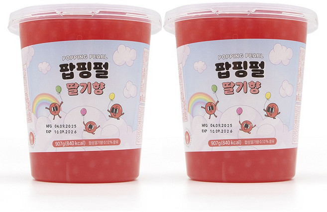 토핑스 팝핑펄 딸기향, 907g, 2개, 1개입