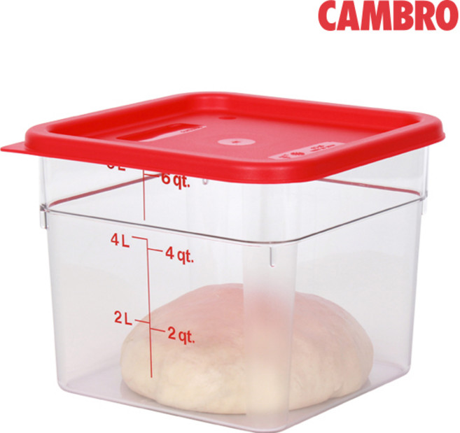 캠브로 투명한 사각 빵발효통 (5.7L/7.6L), 7.6L+빨강색뚜껑(8SFSCW+SFC6), 1개