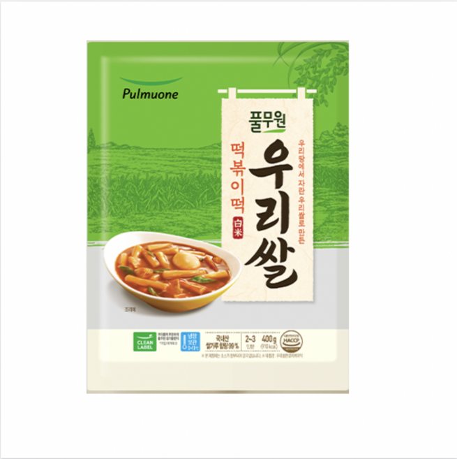 우리쌀 한입 떡볶이떡, 400g, 6개