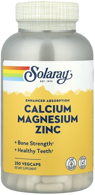 Solaray 칼슘 마그네슘 아연 베지 캡슐 250정, Solaray 칼슘 마그네슘 아연 ..., 1개 - 쿠팡