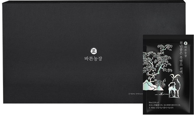 바른농장 53% 고함량 자연방목 천년 품은 원기회복 흑염소 진액 효능 흙염소 즙 엑기스, 30개, 90ml