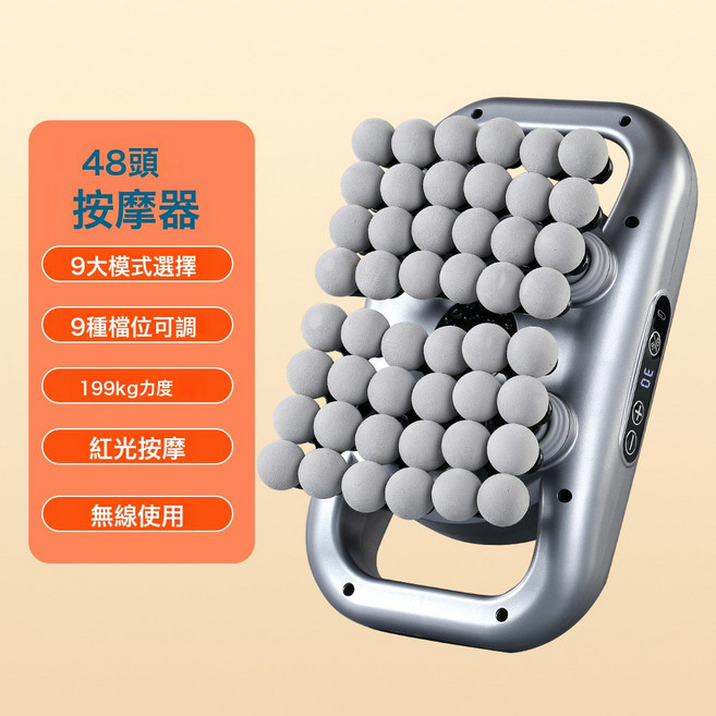 DFMEI 新款42頭筋膜槍充電款肌肉按摩器放鬆電動震動家用66頭按摩槍, 如圖, 灰色48頭