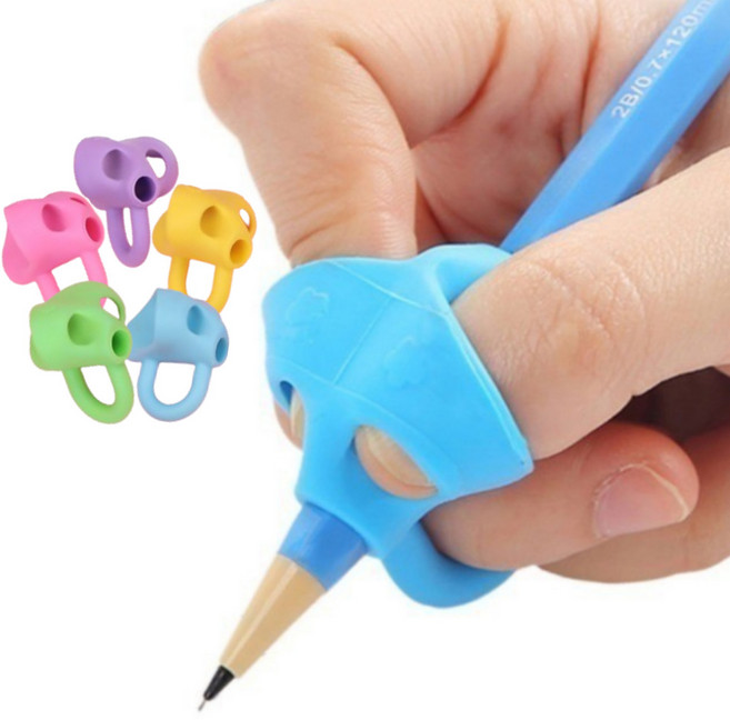 휴보그 악필 교정용 연필 교정기, 5개, 빨주노초파