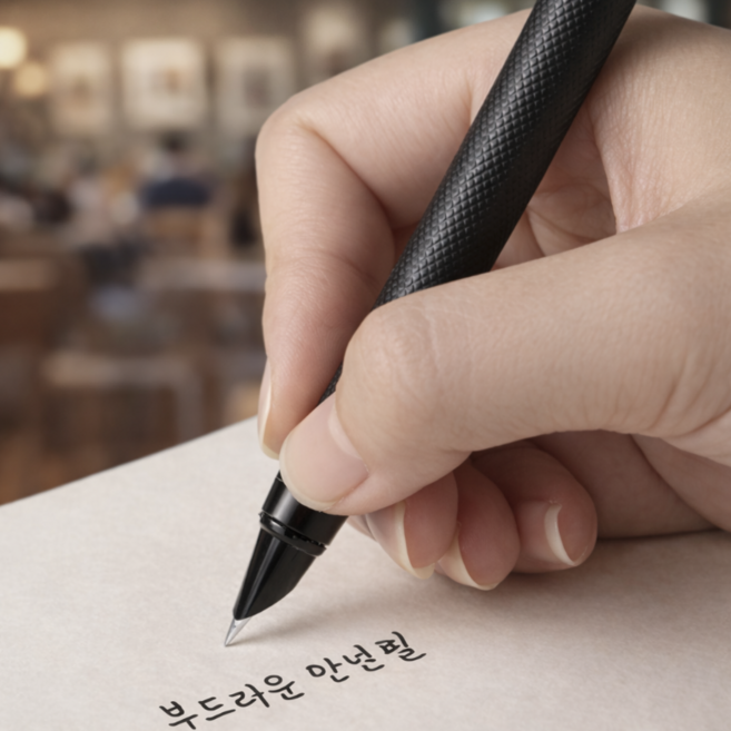 레브온 부드러운 입문용 만년필 고급 선물용, 블랙, F