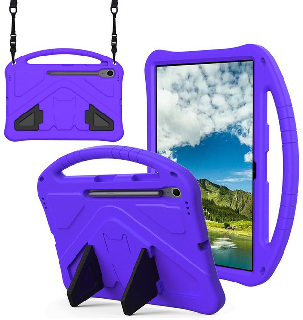 스냅케이스 갤럭시탭 메가윙 에바폼 케이스 어깨끈 포함, 퍼플, 1개