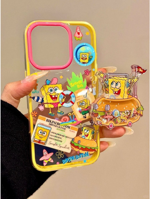 수현이네 스폰지밥 케이스 아이폰16/15/14 프로맥스 호환 케이스 맥세이프 그립톡 거치대