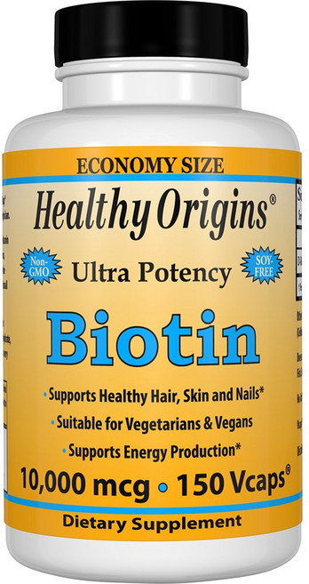 Healthy Origins 生物素 超強效 10000mcg Vcap 純素, 150錠, 1個