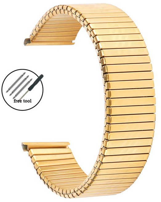 12mm14mm 16mm 18mm 20mm 스테인레스 스틸 탄성 스트레치 스트랩 금속 확장 실버 골드 시계 밴드 남성 여성