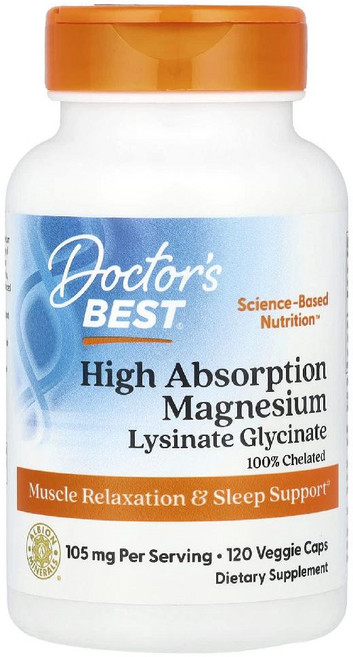 닥터스 베스트 마그네슘 리시네이트 글리시네이트 킬레이트 120정(정당 52.5mg) 1개, 120정