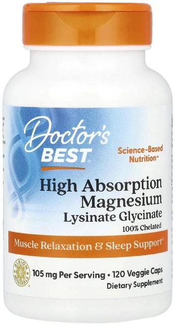 닥터스 베스트 마그네슘 리시네이트 글리시네이트 킬레이트 120정(정당 52.5mg) 1개, 120정 - 쿠팡