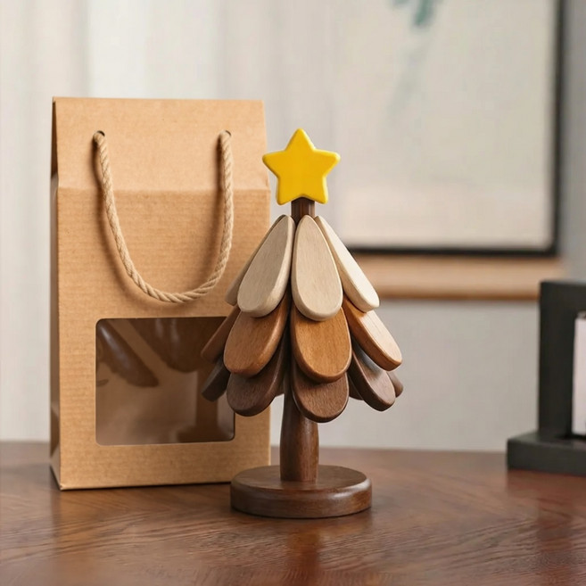 위클리빙 트리 냄비받침대 우드 원목형 집들이선물, 1개, 별 / 우드트리형