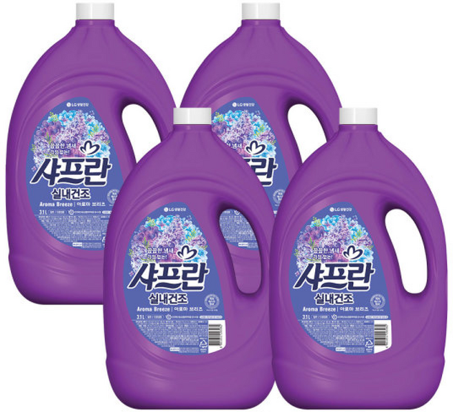 샤프란 실내건조 섬유유연제 아로마 브리즈 3.1L, 4개