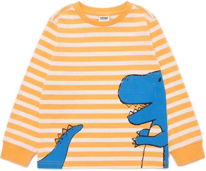 래핑차일드 부평점 공룡이 그려진 다이노 스트라이프 티셔츠 B5II9-33I-3O LHC