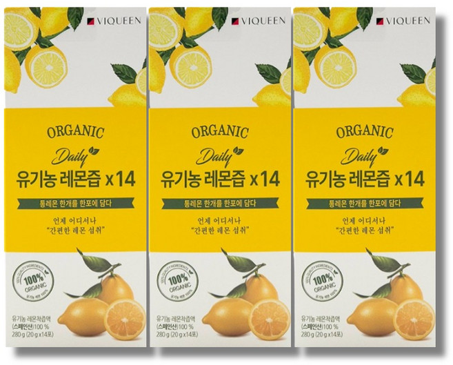 [BEST] 데일리 유기농 100% 레몬즙 스페인산 휴대용 스틱 레몬수 효능 원액 레몬착즙액 NFC착즙 통레몬 레몬섭취 체중관리 다이어트 착즙주스, 280g, 3개
