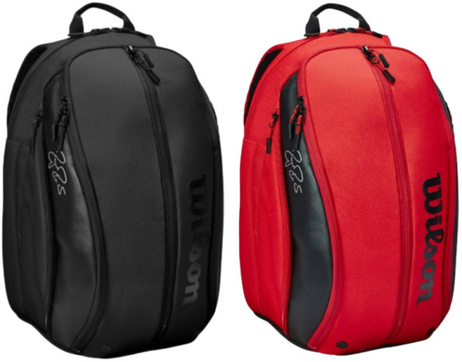 WILSON 윌슨 페더러 DNA 백팩 테니스 라켓 가방, 블랙, 1개