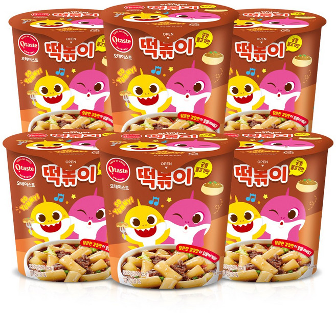 핑크퐁 아기상어 떡볶이 궁중불고기맛, 6개, 114g