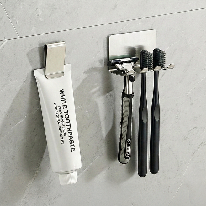 모브드 스텐 304 무타공 칫솔꽂이 세트, 2인용, 1개