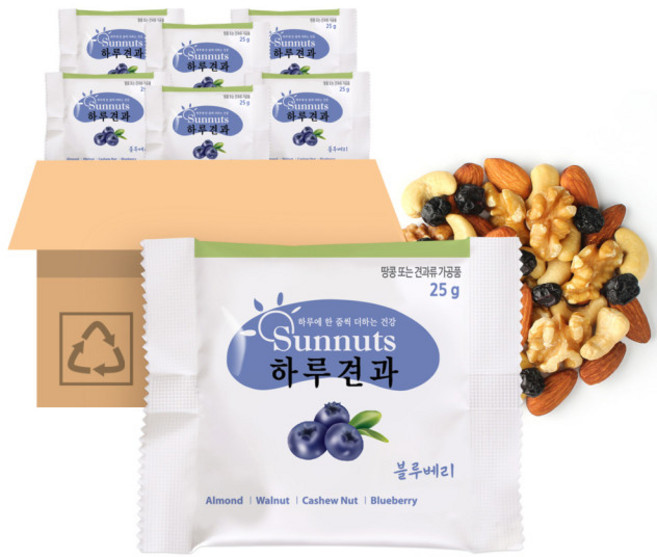 블루베리하루견과25g 30봉 견과류 감사선물 답례품, 25g, 30개