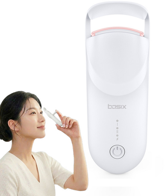 히팅뷰러 속눈썹고데기 충전식 속눈썹뷰러 열고데기 USB 무선 베이식스, 화이트