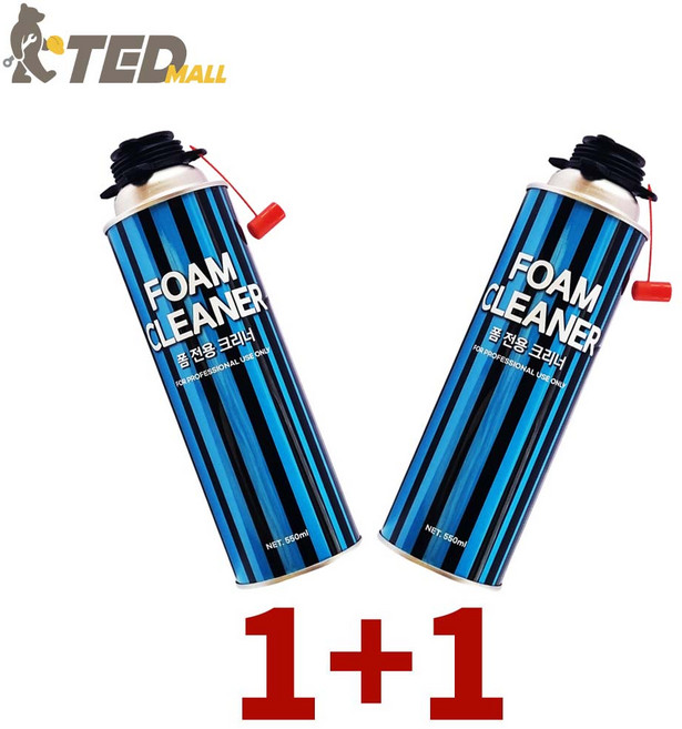 [TED MALL 1+1] 오성(=제조사 일신) 폼 크리너 550ml 우레탄 폼건 청소 세척, 2개