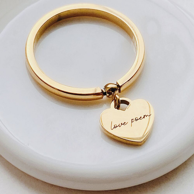 [써지컬스틸] Love poem 하트 드롭 반지