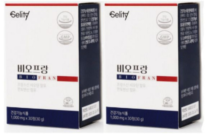 비오프랑 2통 식약처 인정 비오틴 판토텐산 맥주효모 건강기능식품 549829, 30정, 2박스