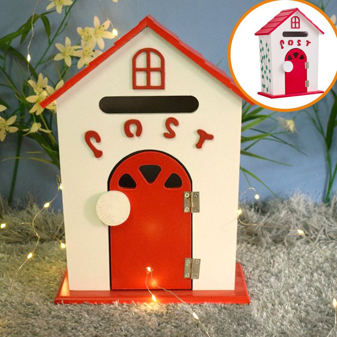 마켓피아 예쁜 인테리어 벽걸이 우편함 우체통, 레드