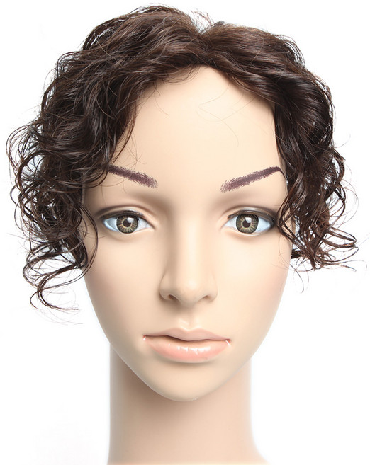 여우가발 마더 육각망 웨이브 여자정수리가발 W2083, 진한갈색, 10cm×9cm/23cm, 1개