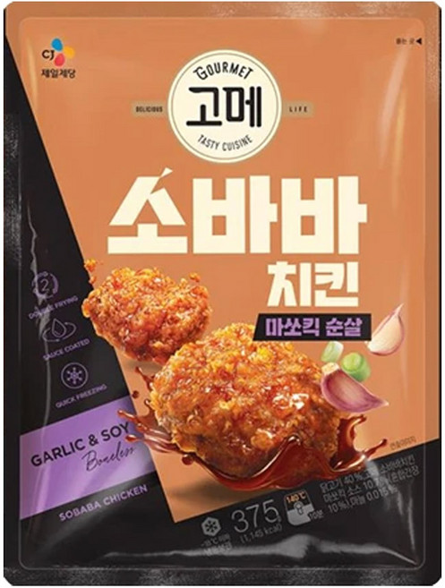 고메 소바바치킨 4봉(순살2+윙1+봉1), 375g, 4개