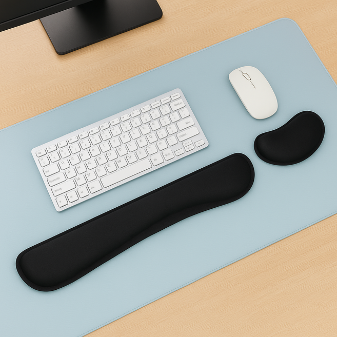 제이엘로 압력분산 메모리폼 키보드 손목 받침대, 1세트, 블랙