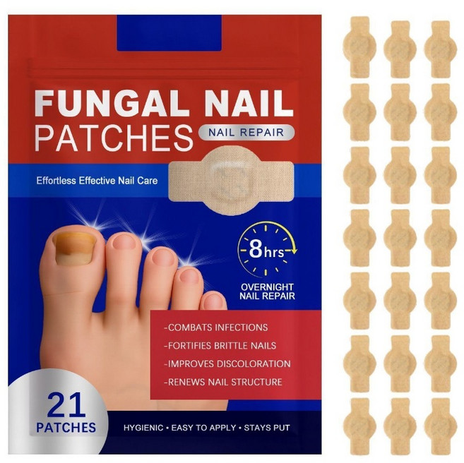 指甲修復貼片 足部護理 灰指甲護理 21片裝, 1個, 二盒裝【42貼】