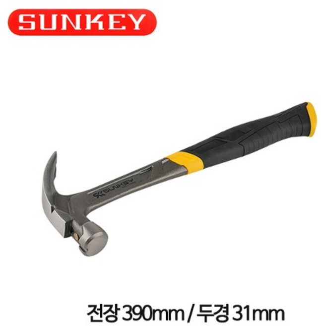 썬키 자석빠루망치 일체형 (대) 390mm 두경 31mm SMOH-22, 1개