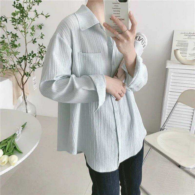 防曬襯衫女夏季薄款韓版寬鬆抗UV涼感冰絲防曬外套