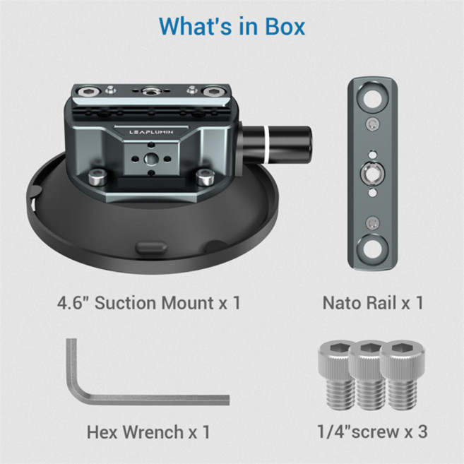 2026 메탈 카메라 흡착 마운트 NATO 레일 14 38 에어 펌프 진공 마운트 자동차 창문용 고프로 12 11 10 비디오 촬영용, [01] Car Suction A, 1개