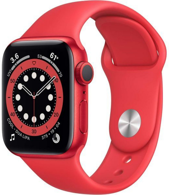 애플 워치 시리즈 6 GPS 40mm - 제품 레드 알루미늄 케이스와 스포츠 밴드, 40 mm, Aluminum Case with PRODUCT(RED