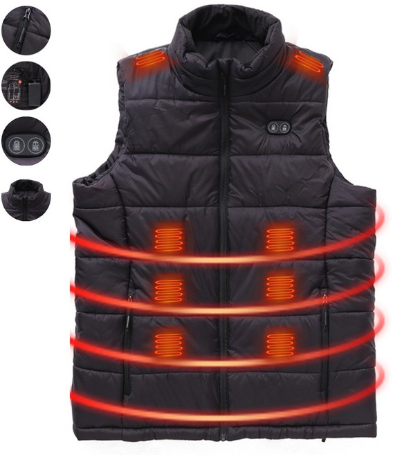 2026 최신 usb 발열조끼 3단계 온도조절 28구역 - 남녀 공용 급속 발열 골프 낚시 등산 온열조끼