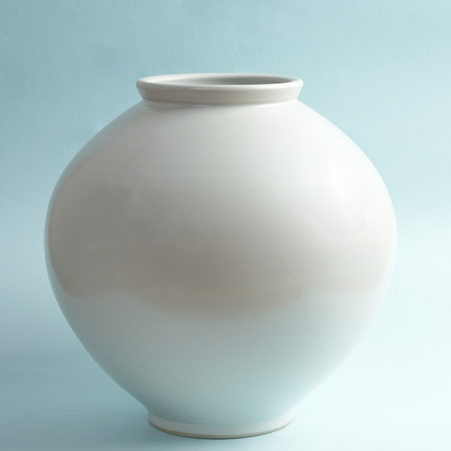 박수재 수공예 달항아리 반무광 4호 돌상 소품 화병 풍수지리 32cm